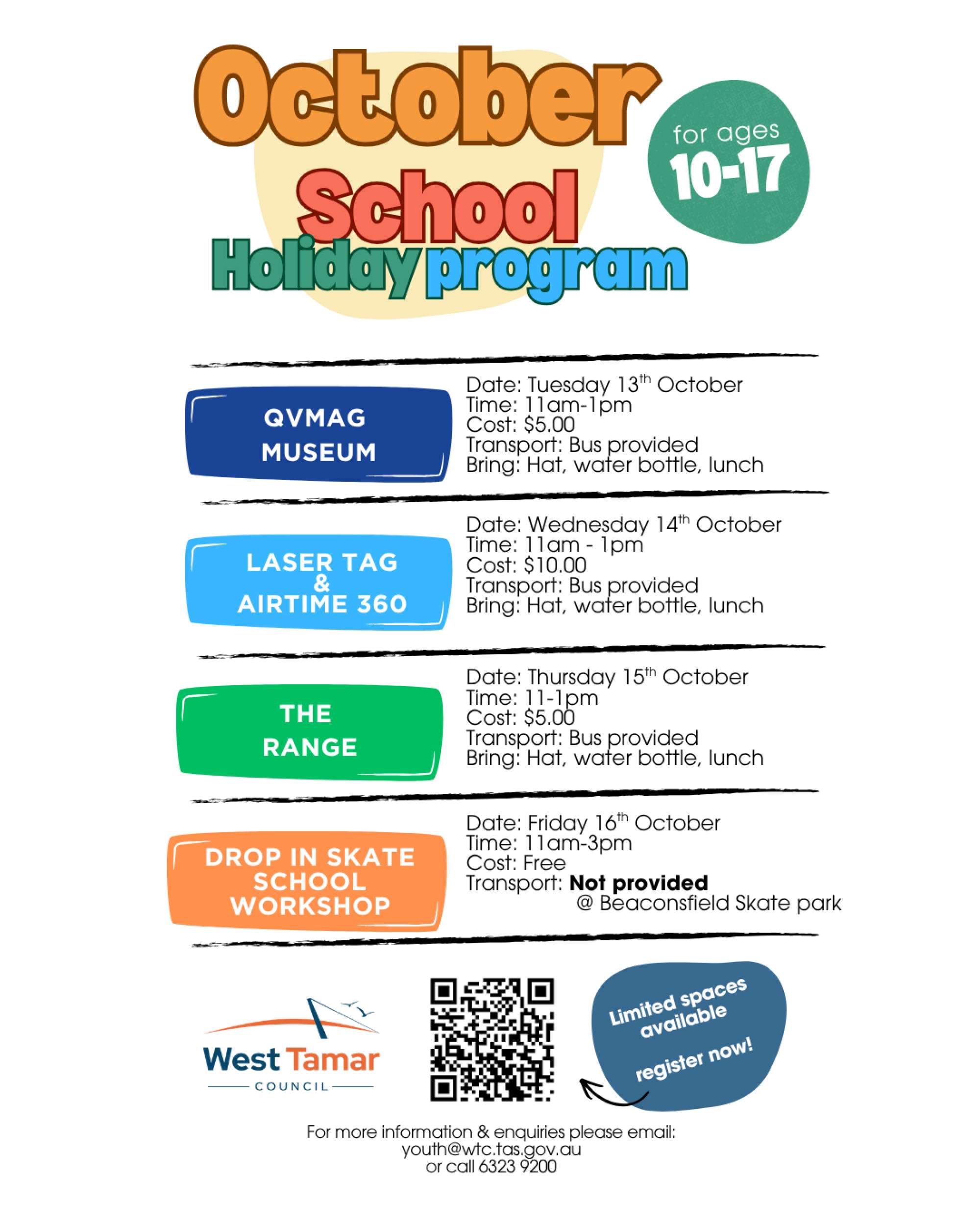 October School Holiday Program poster 2026 1